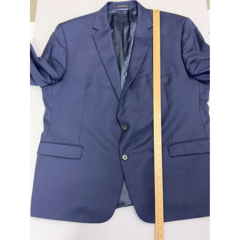 Lauren Ralph Lauren Mens Navy Blue Wool Blend Two‎ Button Blazer Jacket